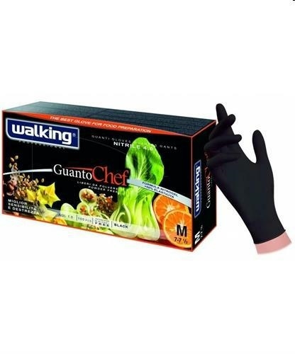 GUANTI IN NITRILE NERO CHEF M